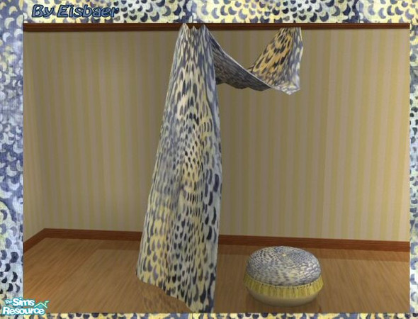 Sims 2 — SA99 Indian Inspired in Bali Blue -Drapes by Eisbaerbonzo — Romantic Indian inspired drapes in Bali blue silk.