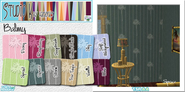 Sims 2 — Studio K Balmy_03 by StudioKhagerks — 25-36 of 36 colors. Great for Twikkii Island resorts. Balmy has palm trees