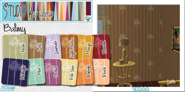 Sims 2 — Studio K Balmy_02 by StudioKhagerks — 13-24 of 36 colors. Great for Twikkii Island resorts. Balmy has palm trees