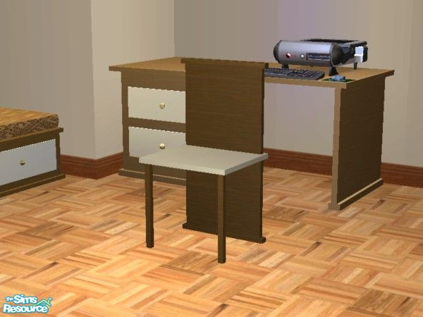 Sims 2 — Platform Bedroom (Dark Wood) - Chair by EarthGoddess54 — Part of the Platform Bedroom in Dark Wood set. This is