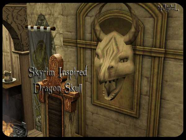 Sims 3 — EA Dragon Mask by murfeel — Thank the sink in Dragon Valley for this wall mask! It could be the dried out skull