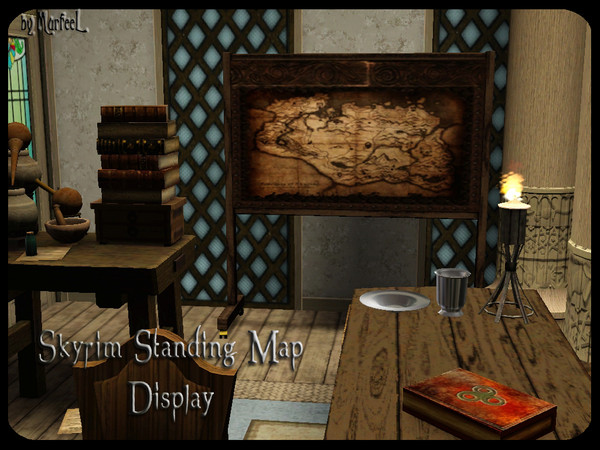 Sims 3 — Skyrim Map Display by murfeel — My own shoddy rendition of the map standing in Farengar's lab in Dragonsreach