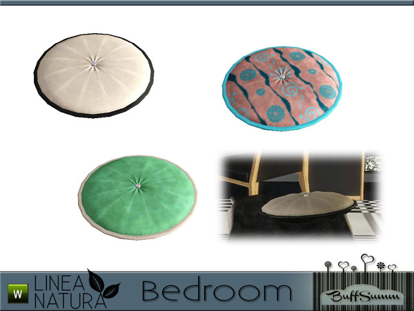 Sims 3 — Linea Natura Bedroom Large Pillow Round by BuffSumm — Part of the *Linea Natura Series - Bedroom* ***TSRAA***