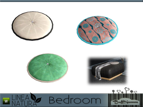 Sims 3 — Linea Natura Bedroom Small Pillow Round by BuffSumm — Part of the *Linea Natura Series - Bedroom* ***TSRAA***