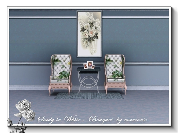 Sims 3 — Study in White-Bouquet_marcorse by marcorse — A vertical study of a beautiful wedding bouquet. Frame is