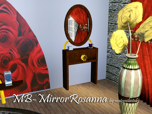 Sims 3 — MB-MirrorRosanna by matomibotaki — MB-MirrorRosanna, little 1x1 vanity-mirror-table, can be used as a normal