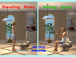 Sims 2 — Male Sims Sit To Pee - QUIETLY!!! by eliseluong2 — This global mod eliminates all of the irritating urine noise