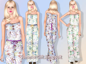Sims 3 — Summer Gift - Floral Print Jumpsuit by Cleotopia — A little free goodie from my to celebrate the summer with