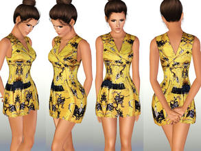 Sims 3 — Tarapana Vol 3_3 by ShakeProductions — Colorful printed dress.Not recorable