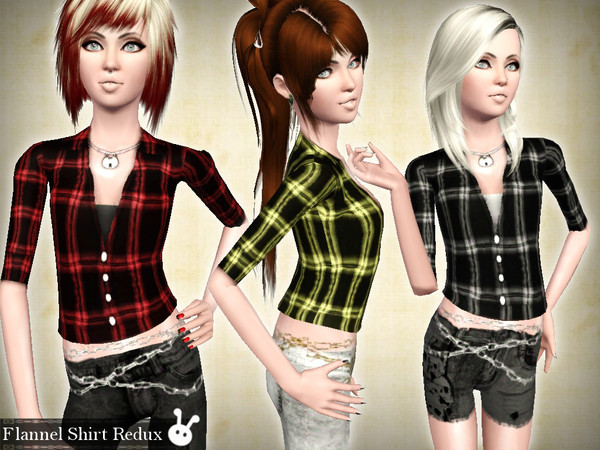Sims 3 — Flannel Shirt Redux by XxNikkibooxX — My previous flannel shirt redone for teens and young adult/adults! Both