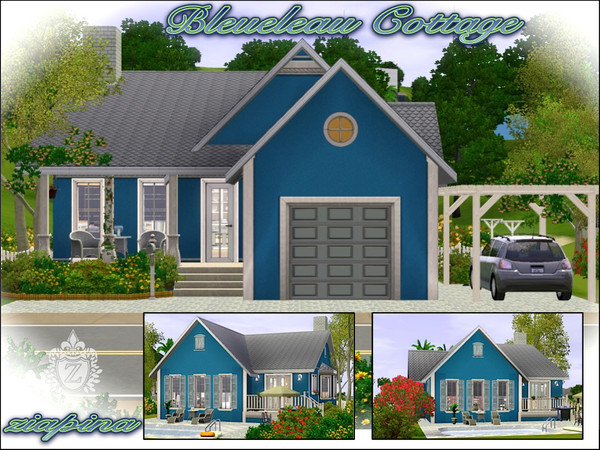 Sims 3 — Bleueleau Cottage by ziapina — Wonderful summery Cottage with 2 bedrooms , 1 bathroom, kitchen and dining Room,