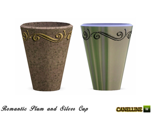 Sims 3 — Romantic Plum and Silver Dining Room. Decorative Cup by Canelline by Canelline — Romantic Plum and Silver Dining