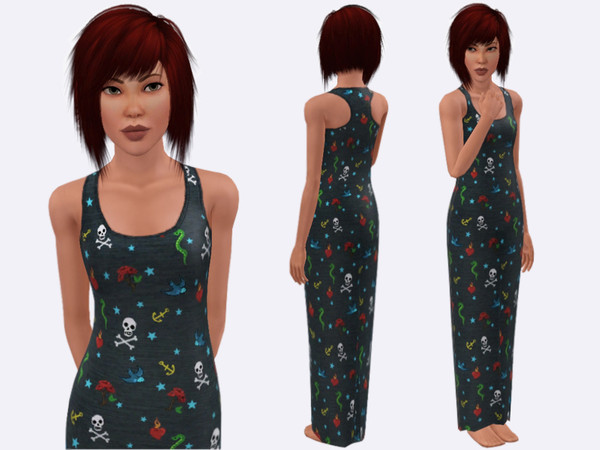 Sims 3 — Sam_Teen Basic Tank Dress by frisbud — Nothing fancy here. Just a basic tank-style maxi dress. Perfect for the