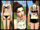 Sims 2 — Hipster Tattoo Skin by delaneyjo — Features all black and white tattoos, dreamcatcher, two sugar skull girls, an