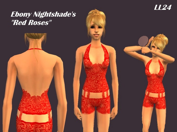 Sims 2 — The Ebony Nightshade Collection - Red Roses by luckylibran242 — Feel at one with nature with these natural