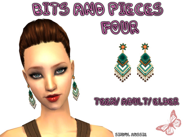 Sims 2 — Bits and Pieces - Four by sinful_aussie — A set of different earrings i had leftover and decided to share!
