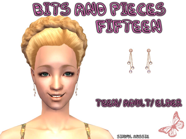 Sims 2 — Bits and Pieces - Fifteen by sinful_aussie — A set of different earrings i had leftover and decided to share!