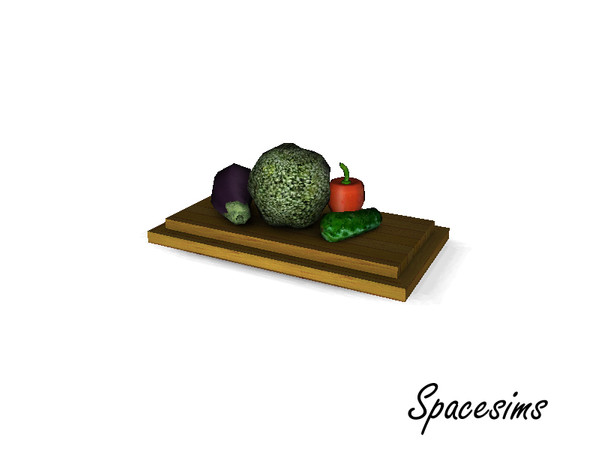 Sims 3 — Lexi kitchen - Vegetable plank by spacesims — A kitchen board with various vegetables to decorate your kitchen.