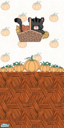 Sims 2 — TL - Black Kittens Fall GrowUp Wallpaper03 by TabbyLou — Wallpaper #3 designed for Little Black Kittens in Fall