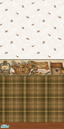 Sims 2 — Rustic Wallpaper Set - Welcome to Our Cabin by kittyispretty69 — A cute wallpaper to add a rustic and homey
