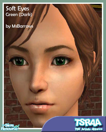 Sims 2 — Soft Eyes - Green (Dk) by MsBarrows — Dark green eye.