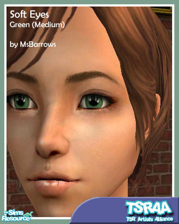 Sims 2 — Soft Eyes - Green (Md) by MsBarrows — Medium green eye.