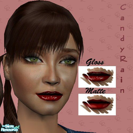 Sims 2 — Raspberry Matte  by Candyrain — Raspberry lip color in matte.