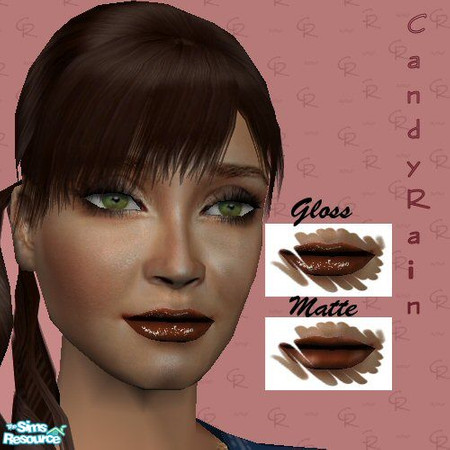 Sims 2 — Chocolate Matte  by Candyrain — Chocolate Matte lipcolor.