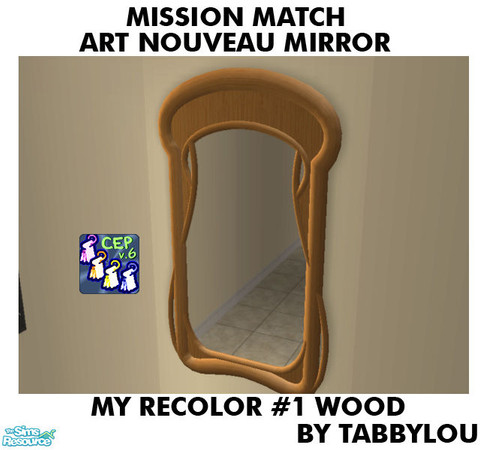 Sims 2 — TL - MM Art Nouveau Wall Mirror Recolor01Wd by TabbyLou — My Recolor #1 Wood of St. Ajoque Reproductions