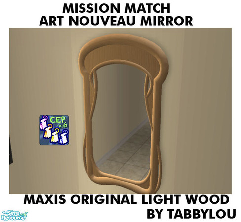 Sims 2 — TL - MM Art Nouveau Wall Mirror OrigLightWd by TabbyLou — Maxis Original Light Wood of St. Ajoque Reproductions
