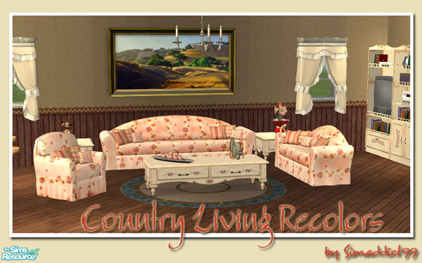 Sims 2 — Country Living Recolor Set 1 by Simaddict99 — Basic seating recolors - Maxis base game meshes, to coordinate