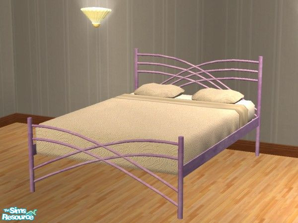 Sims 2 — Rainbow Double Bed Frame - Purple Marble by lym — Part of my Marble Rainbow Double Bed Frame set. My white