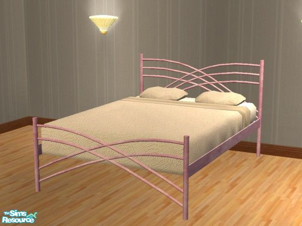 Sims 2 — Rainbow Double Bed Frame - Pink Marble by lym — Part of my Marble Rainbow Double Bed Frame set. My white Rainbow