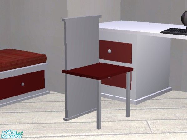 Sims 2 — Platform Bedroom (Red&White) - Chair by EarthGoddess54 — Part of the Platform Bedroom recolor set. You will