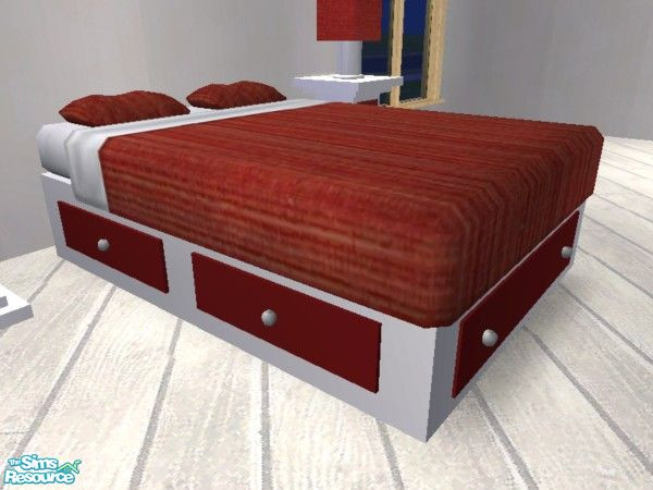 Sims 2 — Platform Bedroom (Red&White) - Bed by EarthGoddess54 — Part of the Platform Bedroom recolor set. You will