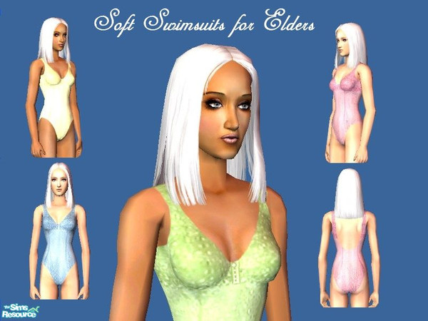 Sims 2 — Soft Swimsuits for Elders by skystars5 — Very soft textured swimsuits for your elders. Modeling these lovely
