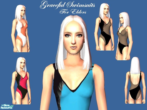 Sims 2 — Graceful Swimsuits for Elders by skystars5 — Lovely and graceful swimsuits for your elders. Modeling these