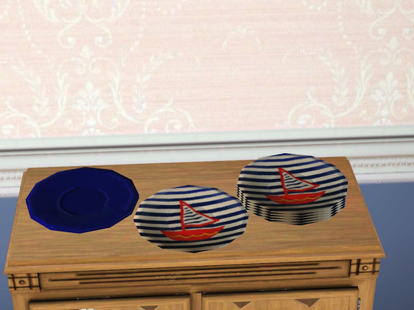 Sims 3 — Seaside Dining Dinner Plate by wolfspryte — part of the Seaside Diningroom Collection by wolfspryte for TSR
