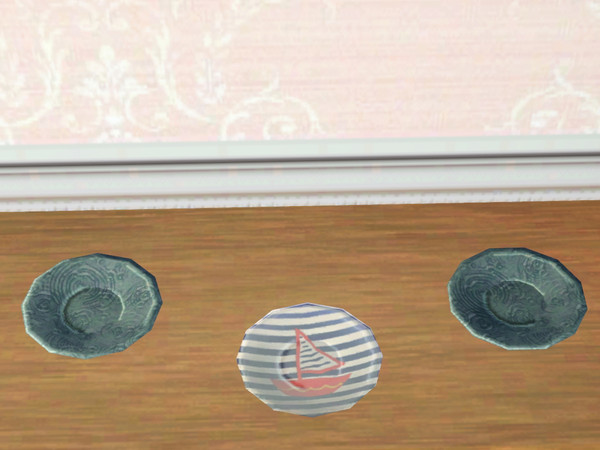 Sims 3 — Seaside Dining Small Plate by wolfspryte — part of the Seaside Diningroom Collection by wolfspryte for TSR