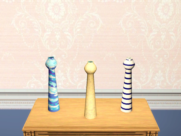 Sims 3 — Seaside Dining Large Porcelain Decor Candle by wolfspryte — part of the Seaside Diningroom Collection by
