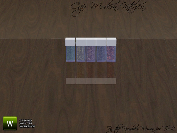 Sims 3 — Cap Modern Kitchen Spices No Rack by TheNumbersWoman — Stylish Furniture priced for the disappearing middle