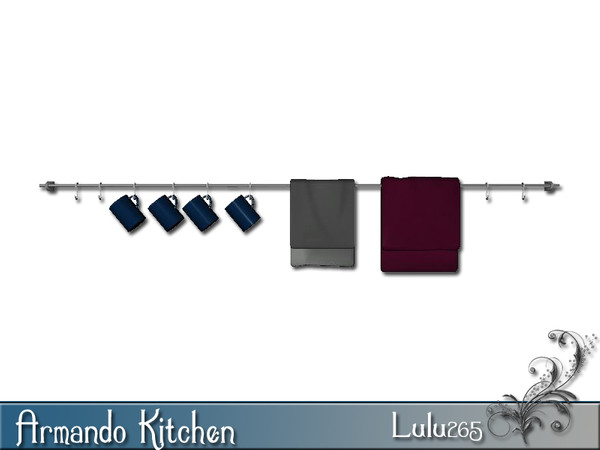 Sims 3 — Armando Kitchen Decor Rail by Lulu265 — Part of the Armando Kitchen Set Fully CAStable Made by Lulu265 for TSR.