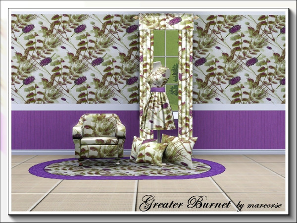 Sims 3 — Greater Burnet_marcorse by marcorse — Leaves, roots and flowers of the Greater burnet.[Sanguisorba officinalis]