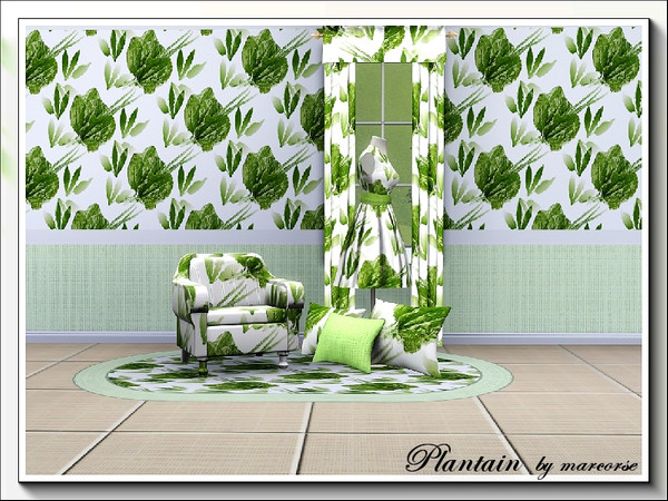 Sims 3 — Plantain_marcorse by marcorse — Leaves and seed heads of the common Plantain. 3 palettes recolourable