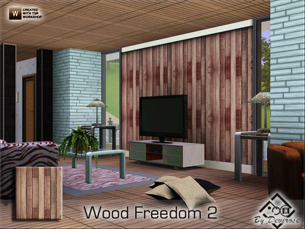 Sims 3 — Wood Freedom 2 by Devirose — Brown wood-Base Game compatible,no need EP,created with Tsr Workshop Patterns