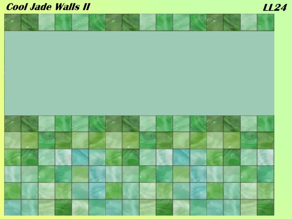 Sims 2 — Cool Jade - Cool Jade Walls Ii by luckylibran242 — Shiny walls for shiny sims :) Tiles stop halfway with a light