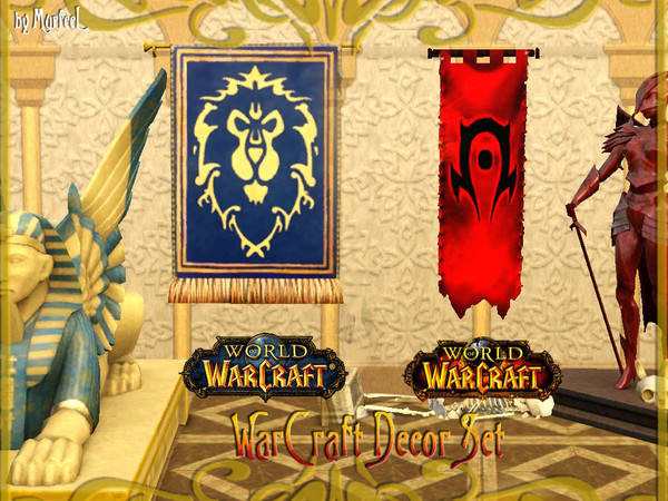 Sims 3 — WoW Decor Set -- REQUEST by murfeel — Be you Alliance or be you Horde, here is a set of banners and crests as