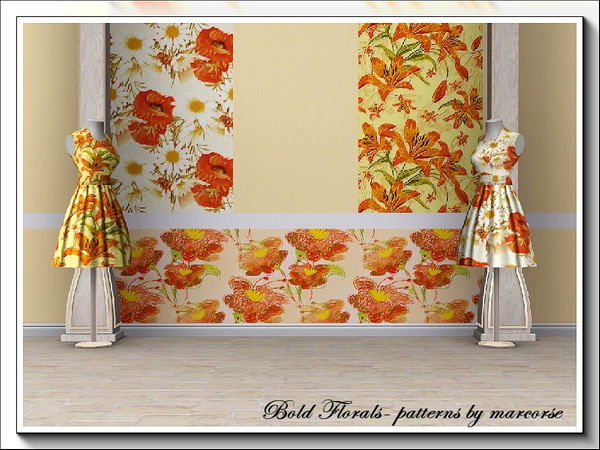 Sims 3 — Bold Florals_marcorse by marcorse — Bold Florals is pretty much what it says - a set of three bold floral