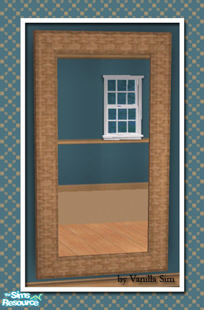 Sims 2 — VS Emerald Isle Mirror TC-73 by Vanilla Sim — Plastic faux basket weave frame made from a hard plastic for easy