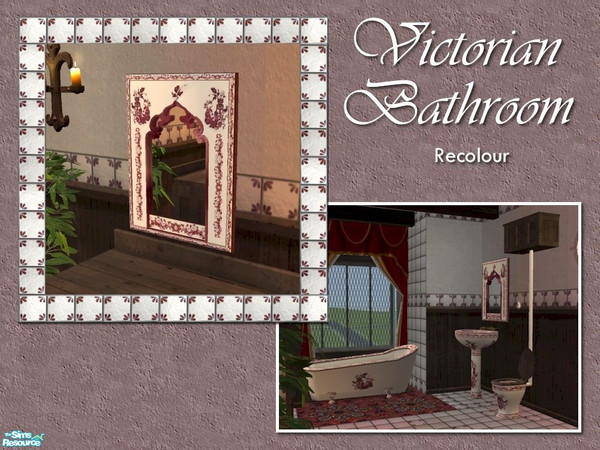 Sims 2 — Victorian Bathroom Mirror - Rose Recolour by Cyclonesue — 